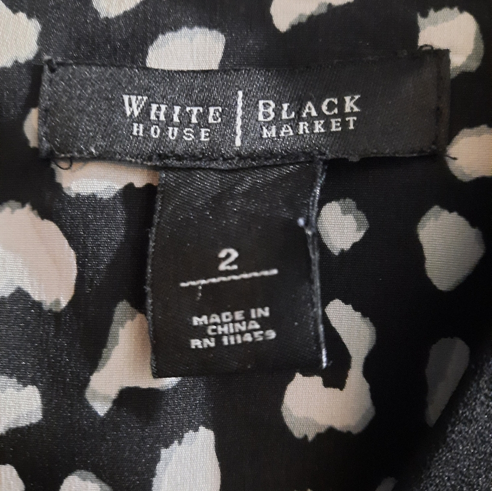 White House Black Market  Black and White Cocktail Midi Dress @Boutique10